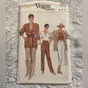 UNCUT 1987 Vogue jacket, top, skirt, pant set sewing pattern, #9854